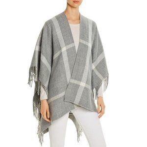 Bloomingdales / AQUA Reversible Windowpane Ruana